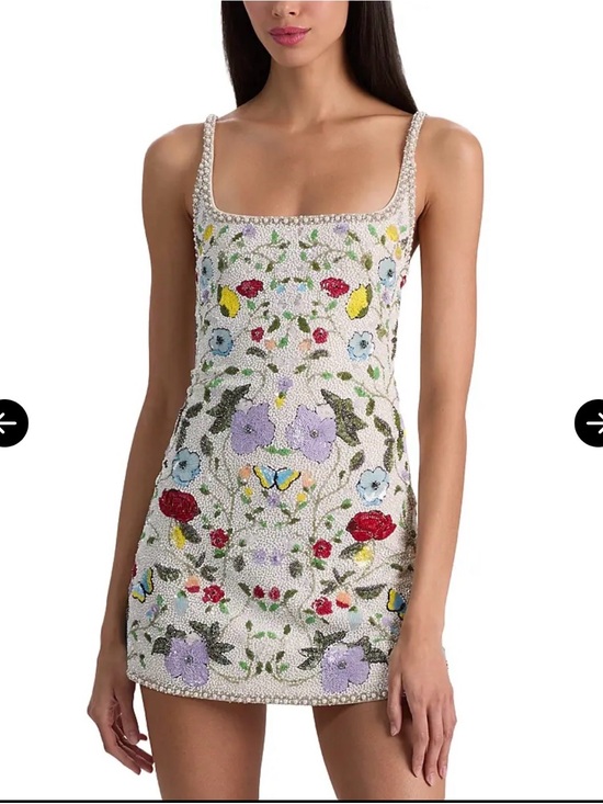 Alice + Olivia Dresses & Skirts - Alice + Olivia Beaded Floral White Mini Dress